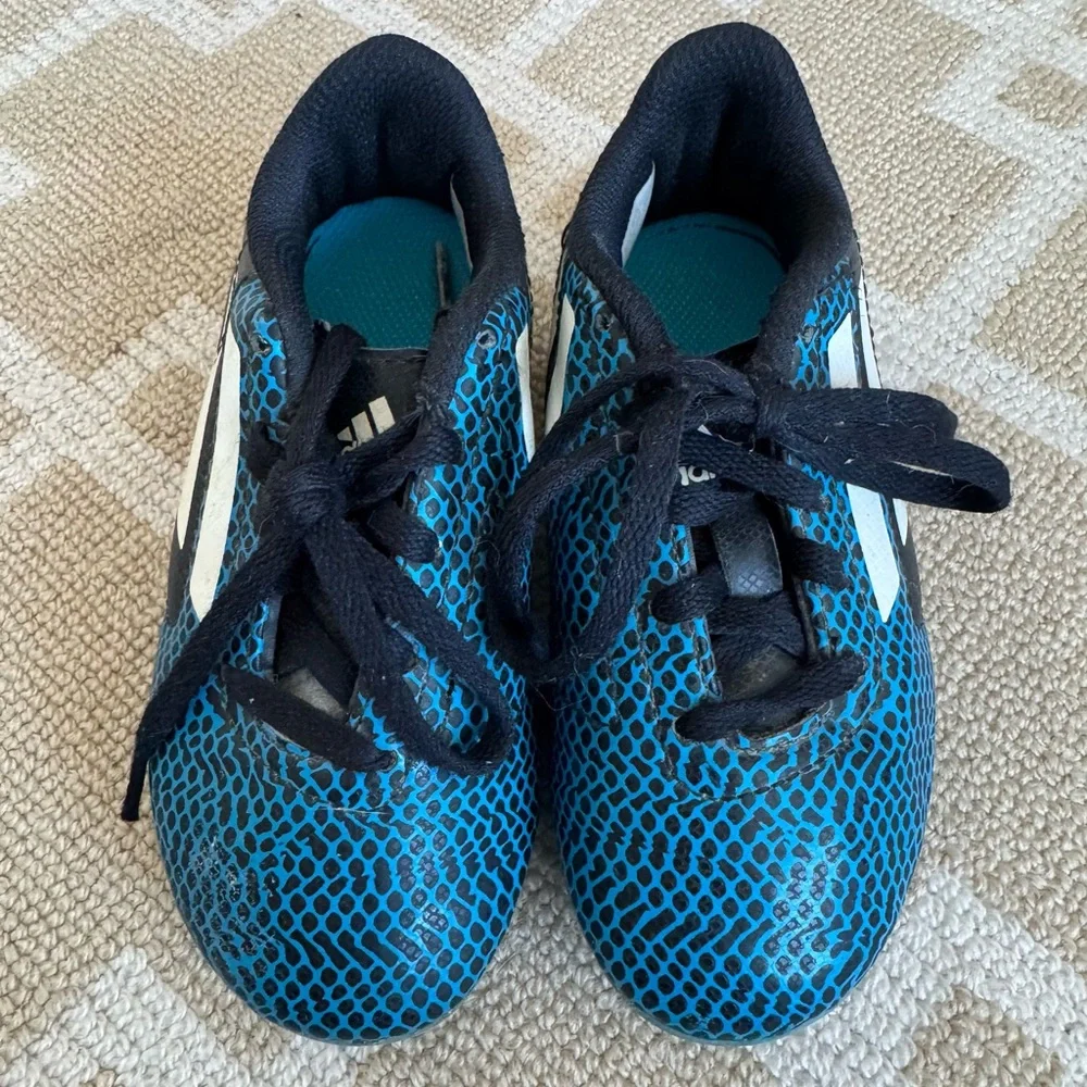 adidas Predator Youth Soccer Cleats FG Blue Black Textured Stud Sports Kids 11